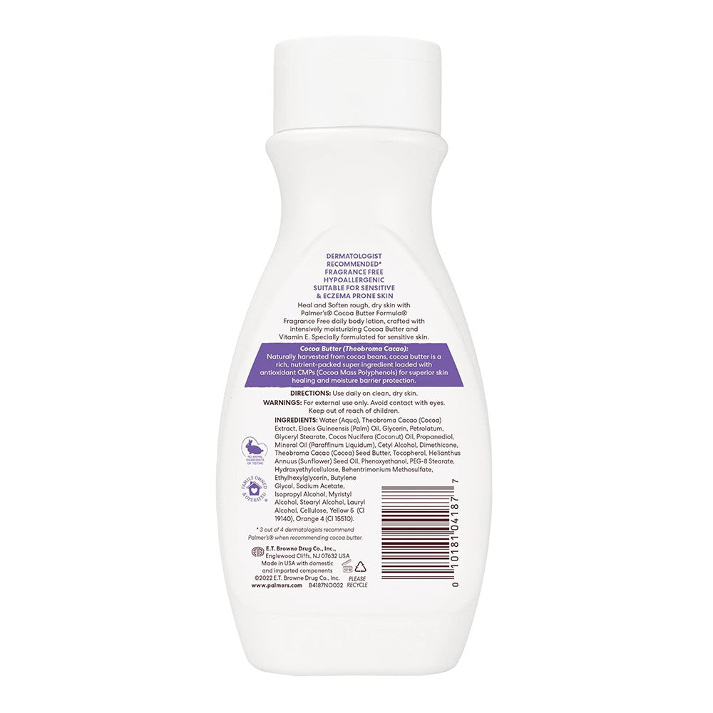 Palmers Cocoa Butter Formula Heals Softens Fragrance Free Body Lotion, 8.5 Oz