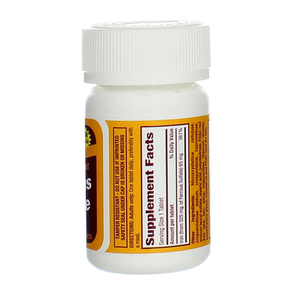 Rugby Ferrous Sulfate 325 Mg Iron Supplement Tablets, 100 Ea