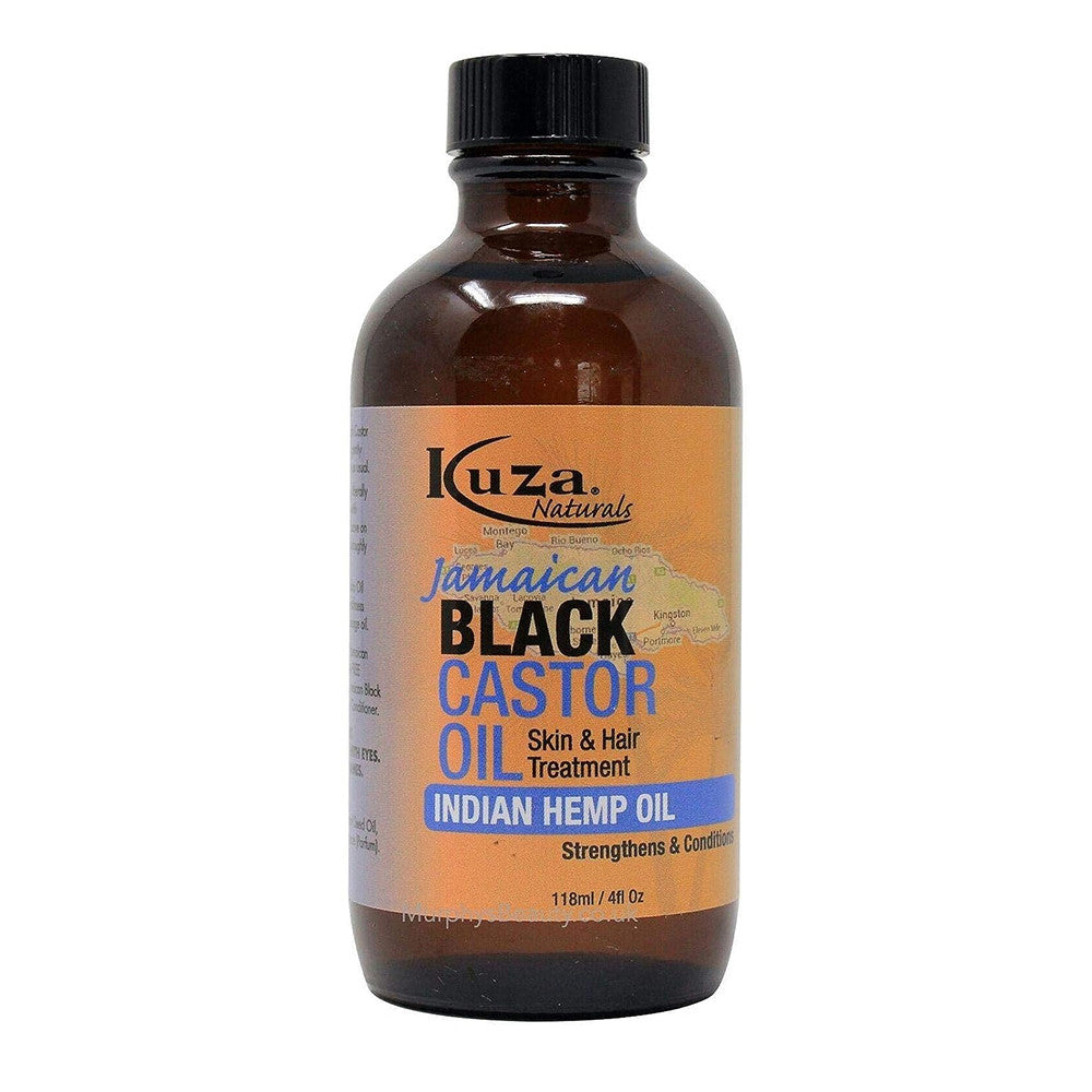 Kuza Jamaican Black Castor Oil for Skin and Hair Treatment, Indian Hemp Oil, 4 Oz