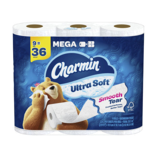 Charmin Ultra Soft Mega Rolls, 9 Ea