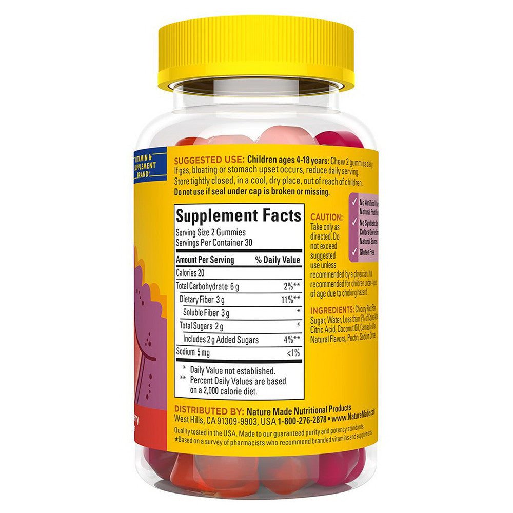 Nature Made Kids First Fiber Gummies Fruit Flavors, 60 Ea