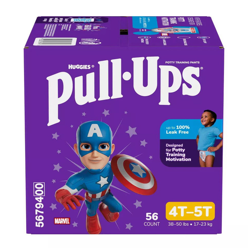Huggies Pull Ups Boys Training Pants Size 4T to 5T for Potty Training with Comfortable Leak Guard Fit 56Ea