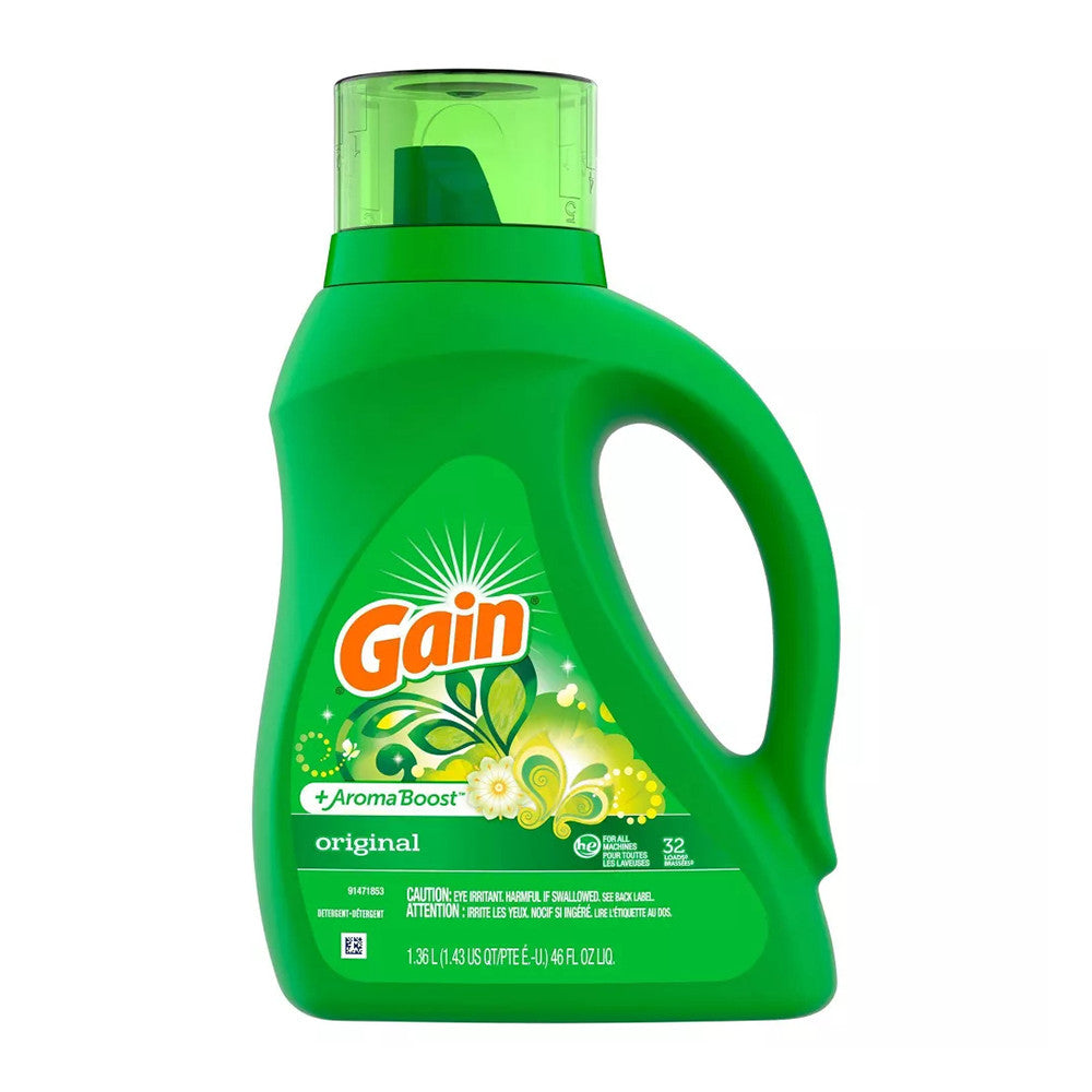 Gain and Aroma Boost Liquid Laundry Detergent, Original Scent, 32 Loads, 46 Oz