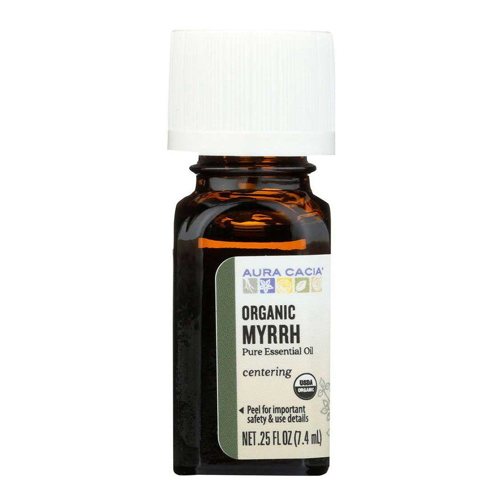 Aura Cacia Organic Myrrh Pure Essential Oil, 0.25 Oz