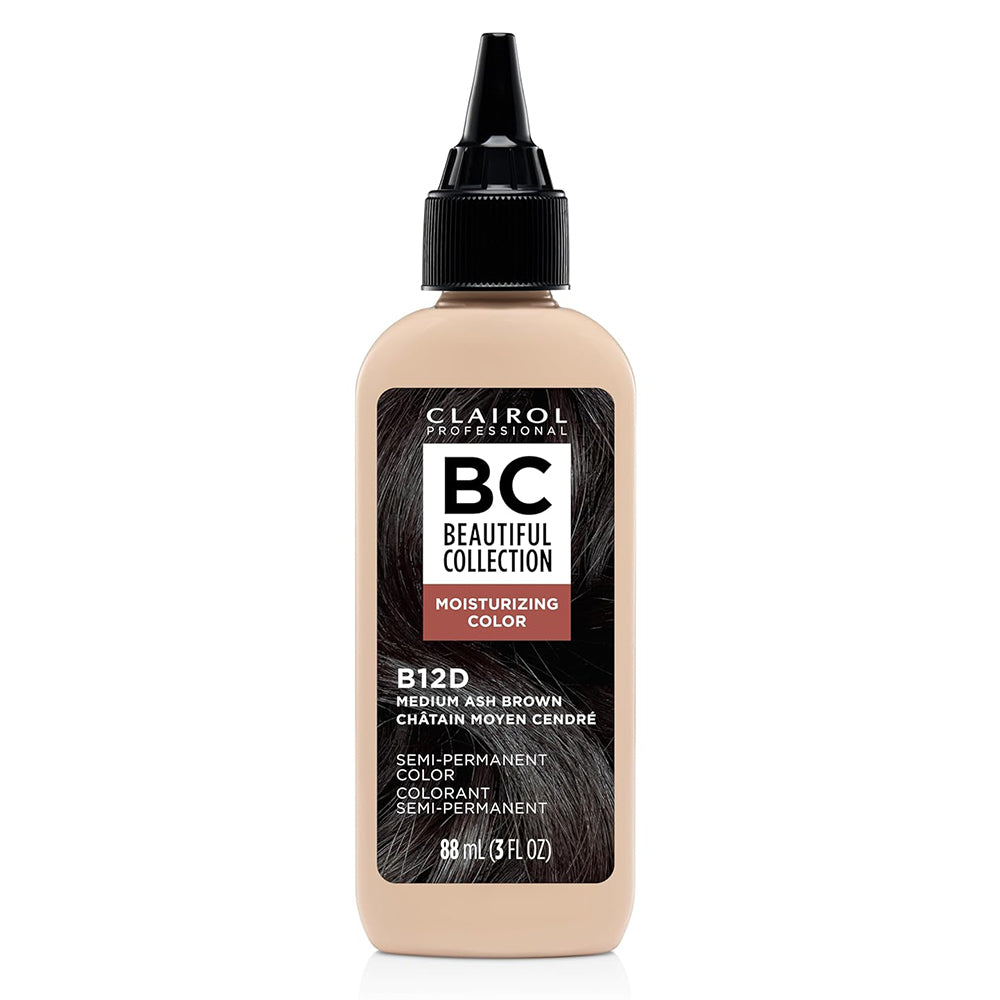 Clairol Professional Beautiful Collection B12D Medium Ash Brown Moisturizing Semi Permanent Hair Color 3Oz (88ml)