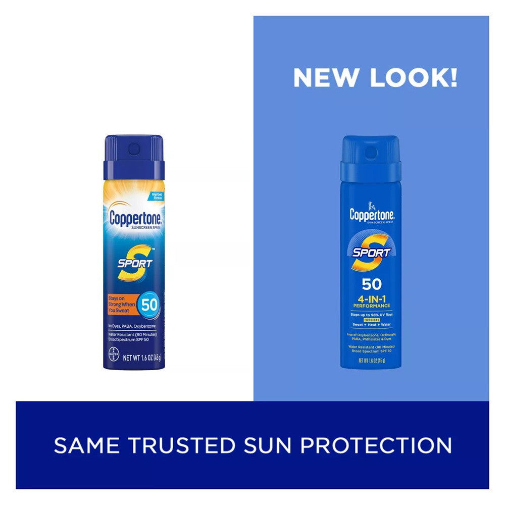 Coppertone Sport Sunscreen Spray, Spf 50 Spray Sunscreen, 1.6 Oz