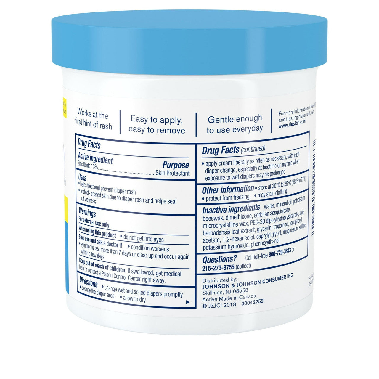 Desitin Baby Diaper Rash Creamy Rapid Itch Relief Cream, 16 Oz