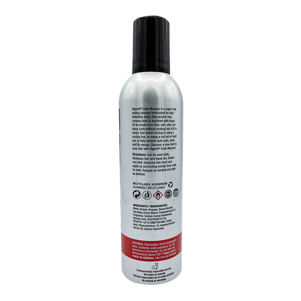 Vigorol Hair Mousse Curl Super Hold With Argan Oil, 12 oz