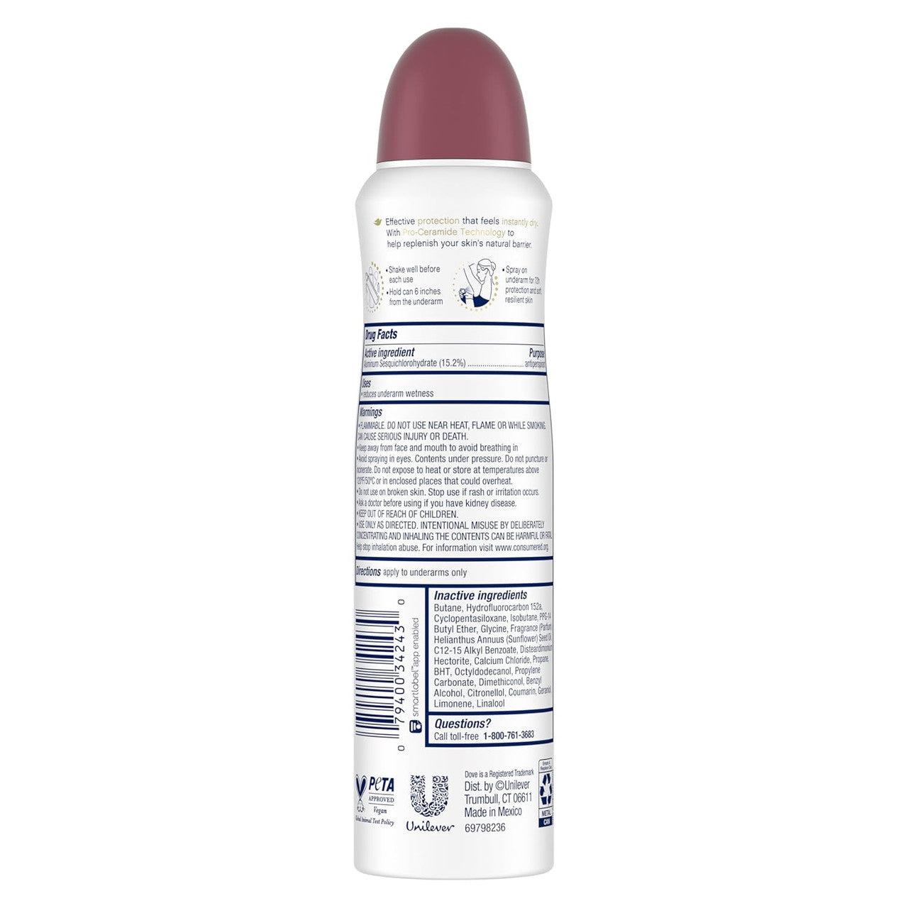 Dove Dry Spray Go Fresh Antiperspirant Deodorant, Revive, 3.8 Oz