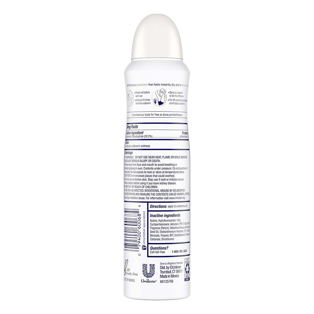 Dove Advanced Care Dry Spray Caring Coconut Antiperspirant Deodorant, 3.8 Oz