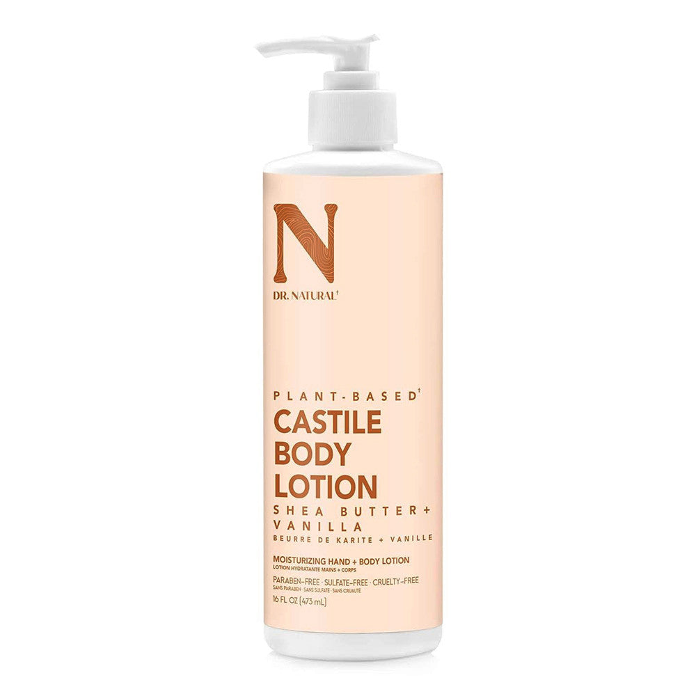 Dr Natural Shea Butter and Vanilla Pure Castile Body Lotion, 16 Oz
