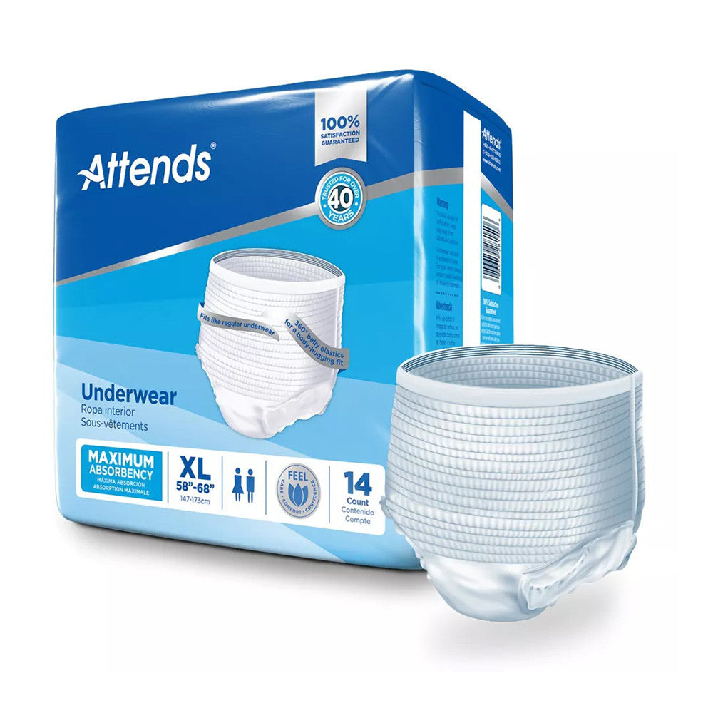 Attends Disposable Underwear, Heavy Extra Large, 14 Ea