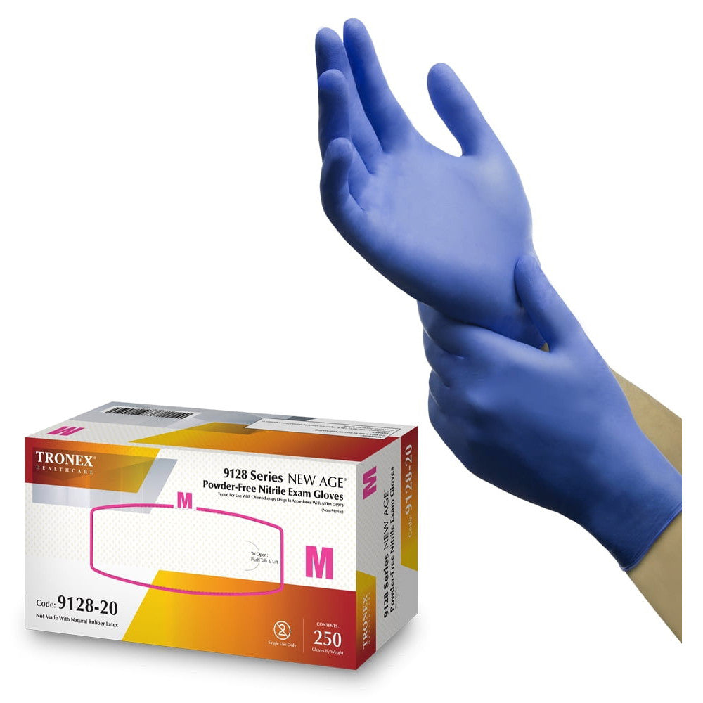 Tronex New Age Nitrile Exam Medical Gloves, Medium, 250 Ea