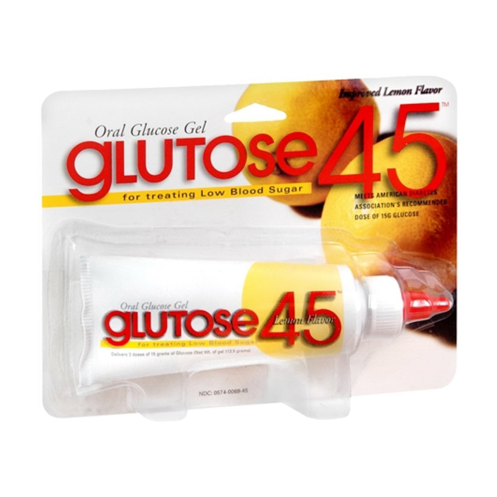 Glutose 45 Oral Glucose Gel Dose Lemon Flavor 1Ea