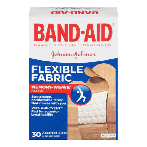 Band-Aid Flexible Fabric Adhesive Bandages, Assorted - 30 Ea