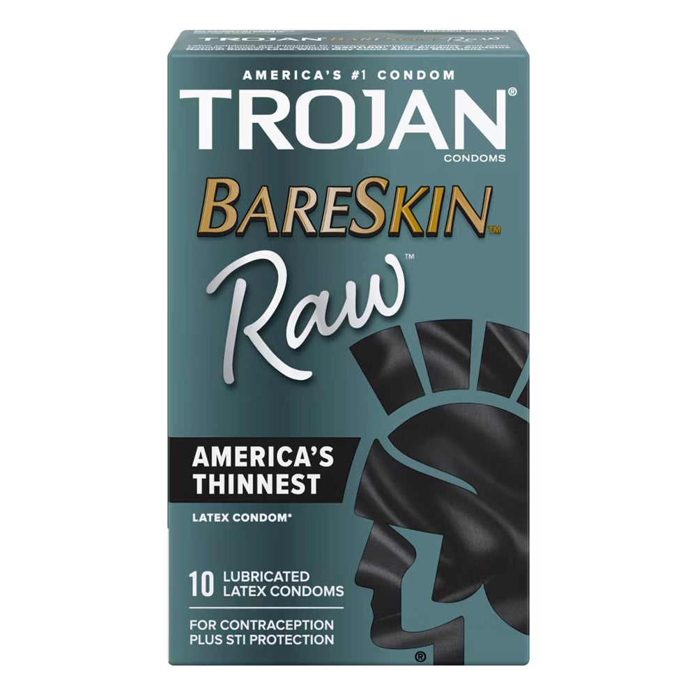 Trojan Bareskin Raw Lubricated Latex Condoms 10Ea