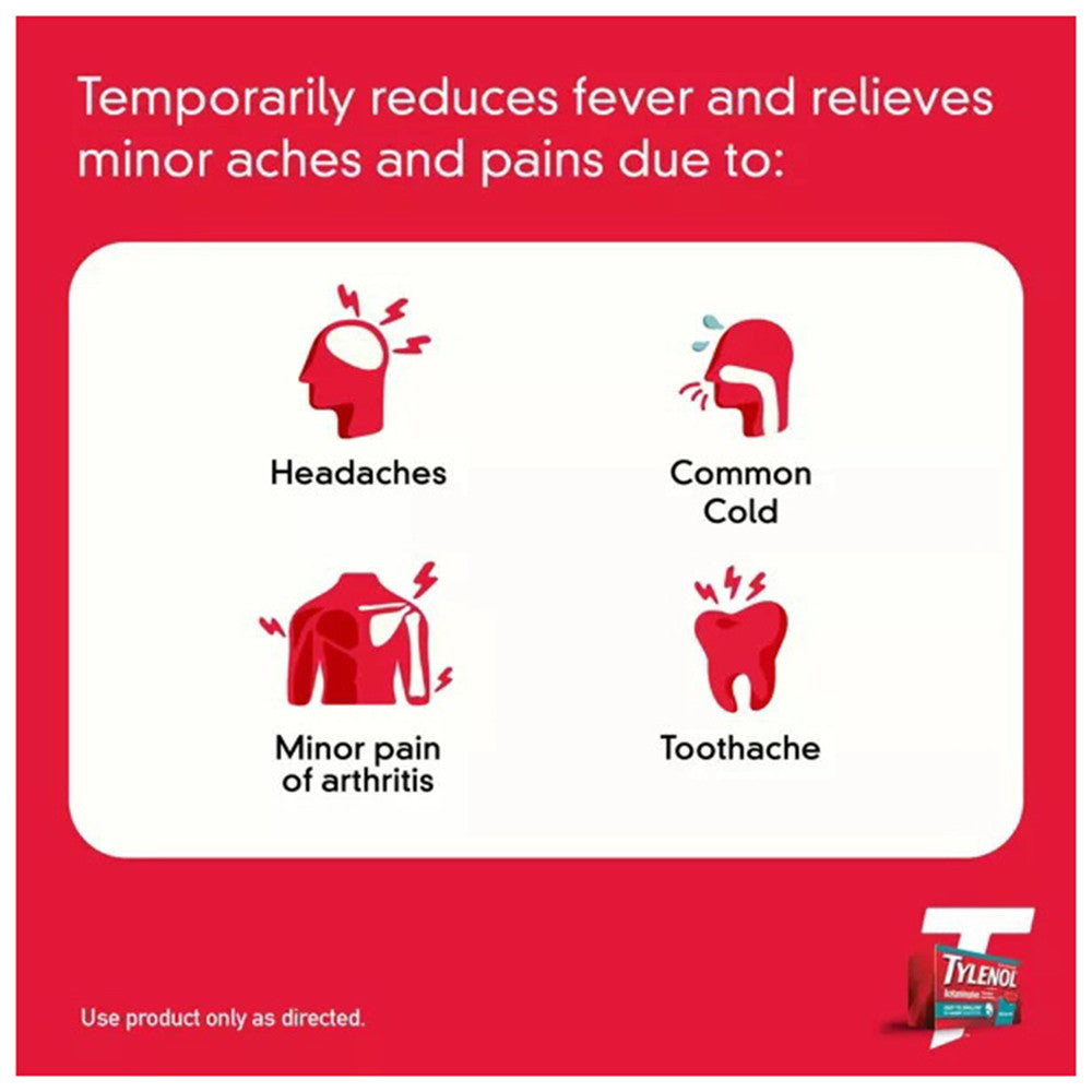 Tylenol Extra Strength Acetaminophen Pain Reliever Caplets, 100 Ea