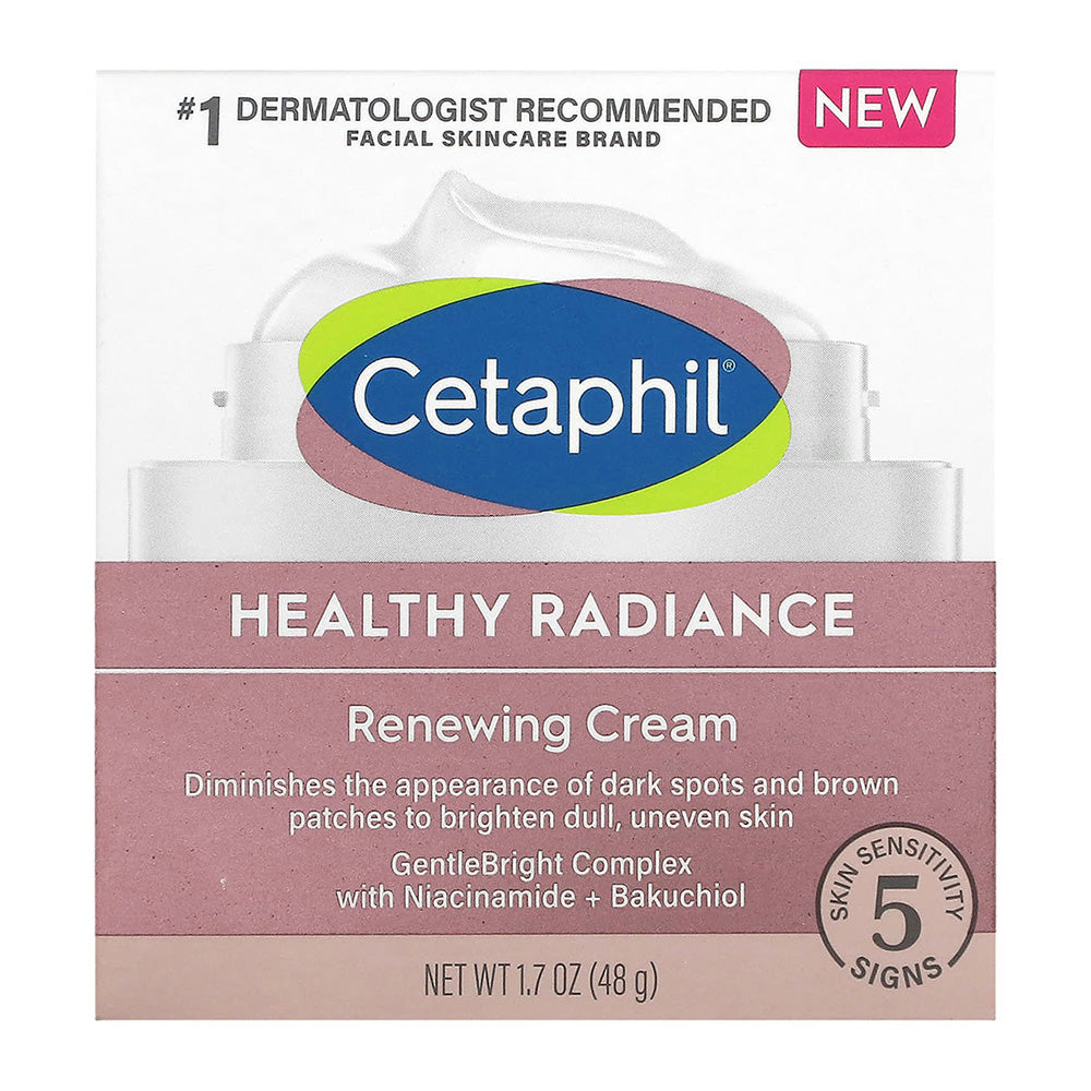 Cetaphil Brightens Skin Evens Tone Sea Daffodil and Niacinamide Healthy Radiance Night Cream 1.7Oz (48g)