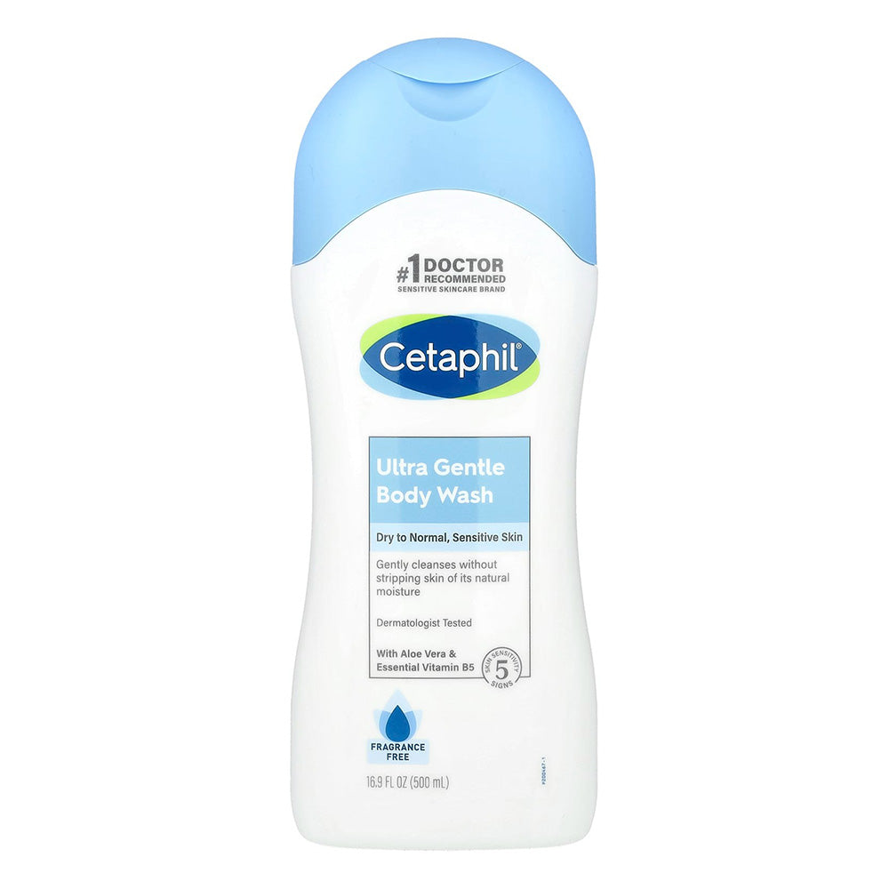 Cetaphil Cleanses Skin Gentle Formula Aloe and Vitamin B5 Body Wash Ultra Gentle Sensitive Skin 16.9Oz (500ml)