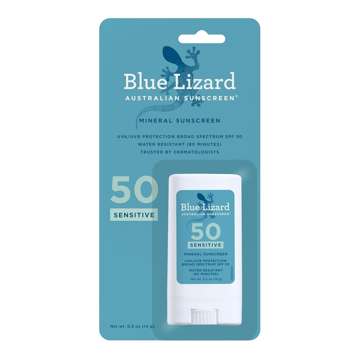 Blue Lizard SPF 50+ Sensitive Stick Australian Sunscreen Protective Gentle 0.5Oz (14g)