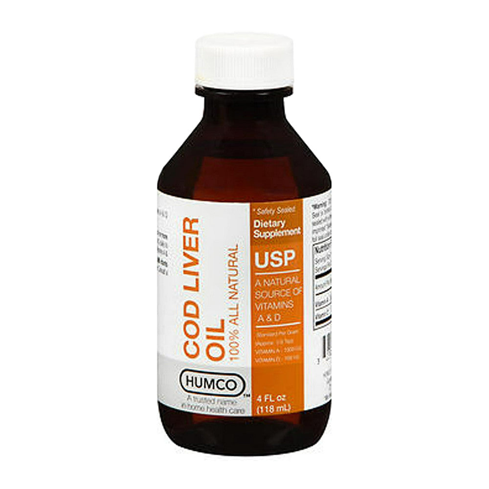 Humco 100% Natural Cod Liver Oil, Dietary Supplement, 4 Oz