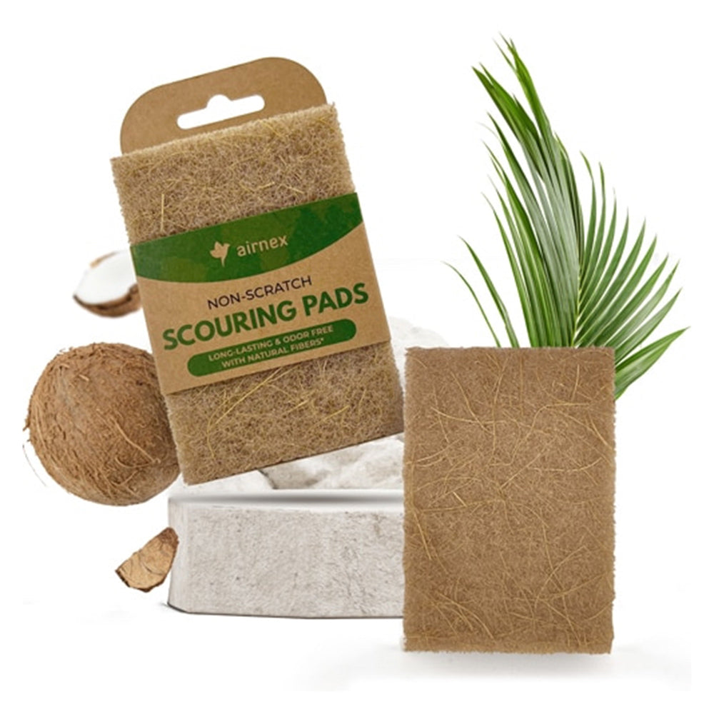 Airnex Scouring Pads Non Scratch Plant Based Multipurpose Eco Scrubber 3Ea