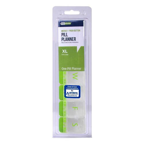 Ezy Dose Weekly Push Button Pill Planner, Extra Large 67571, 1 Ea