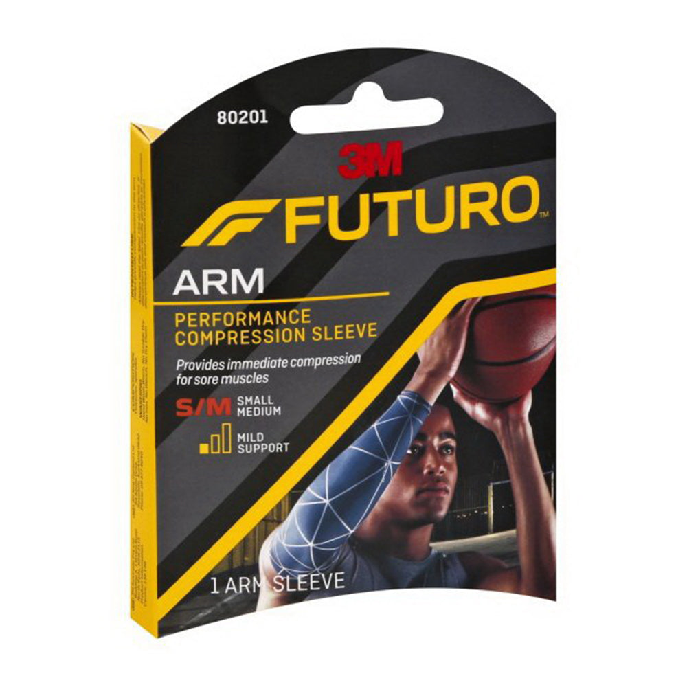 3M Futuro Sport Performance Compression Arm Sleeve Small or Medium Mild Support 1Ea