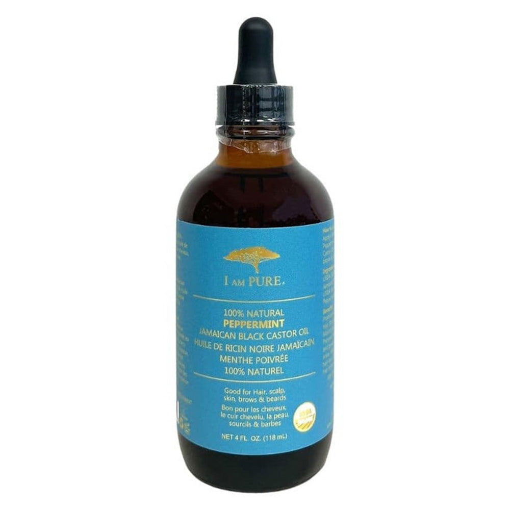 I Am Pure Jamaican Black Castor Oil Peppermint Nourishing Hair Scalp and Skin 4Oz (118ml)