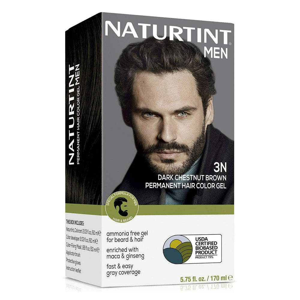 Naturtint 3N Dark Chestnut Brown Mens Permanent Hair Color Gel Ammonia Free 5.75Oz (170ml)
