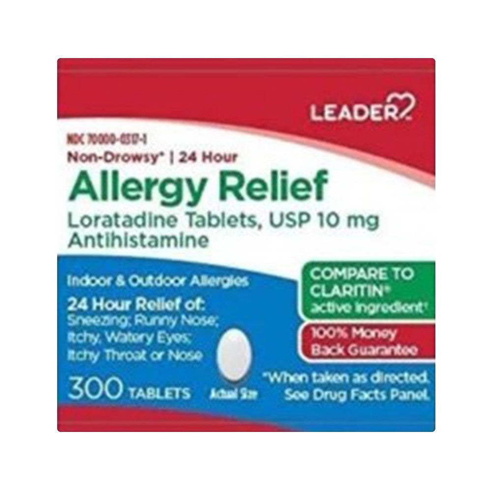 Leader 24 Hour Allergy Relief 10 Mg Tablets, 300 Ea