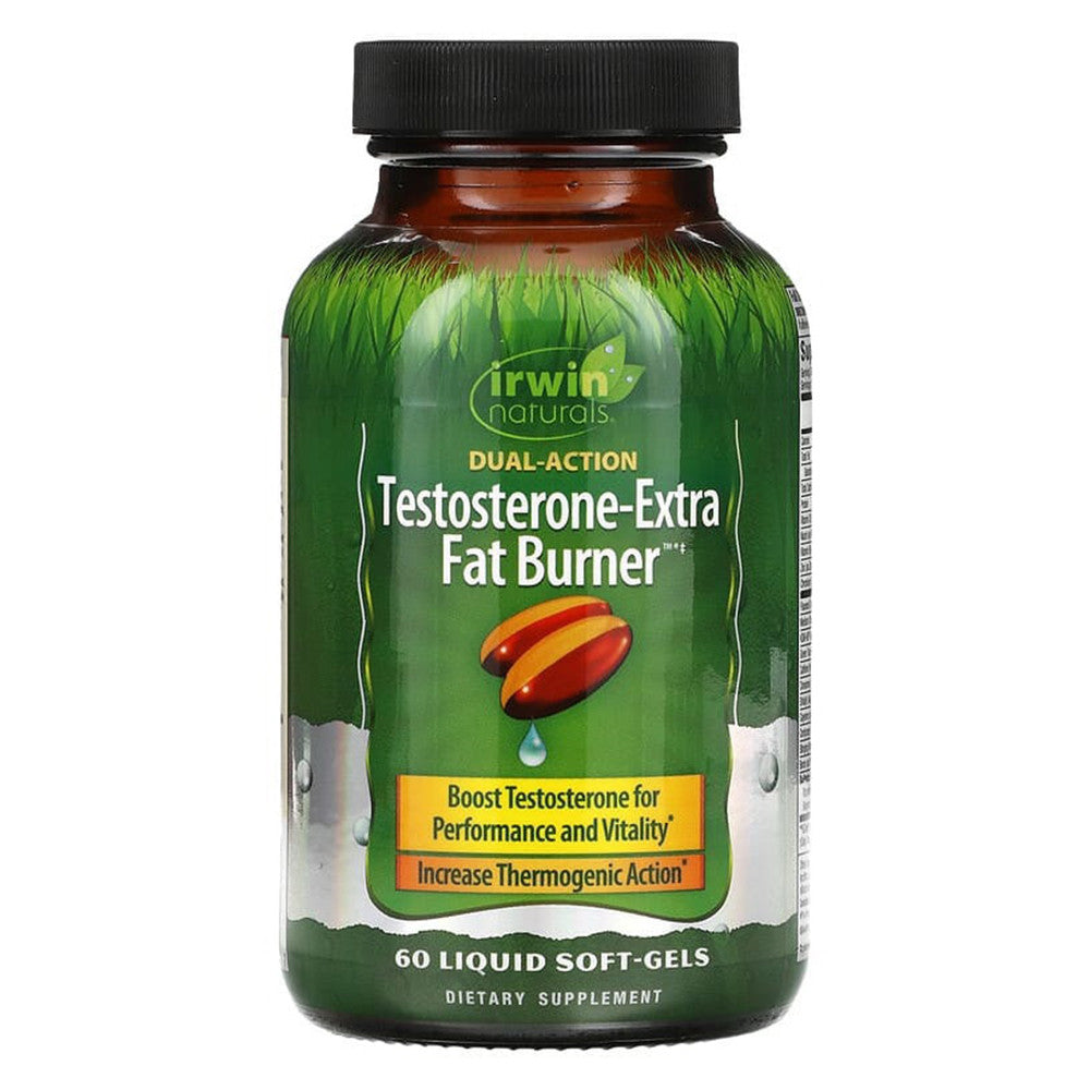Irwin Natural Testosterone Extra Fat Burner Dietary Supplement Liquid Softgels, 60 Ea