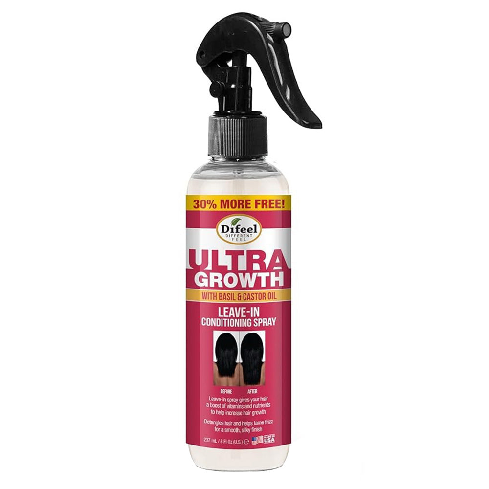 Difeel Ultra Growth Basil & Castor Hair Oil Leave In Conditioning Hair Spray 8Oz (237ml)
