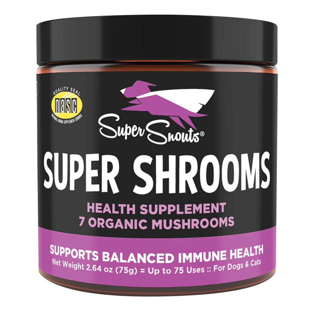 Super Snouts Super Shrooms USA Organic Mushrooms for Dogs and Cats Immune Health Support 2.64Oz (75g)
