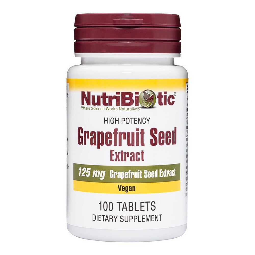 NutriBiotic 125 mg Grapefruit Seed Extract Tablets for Immune Support and Antioxidant Protection 100Ea