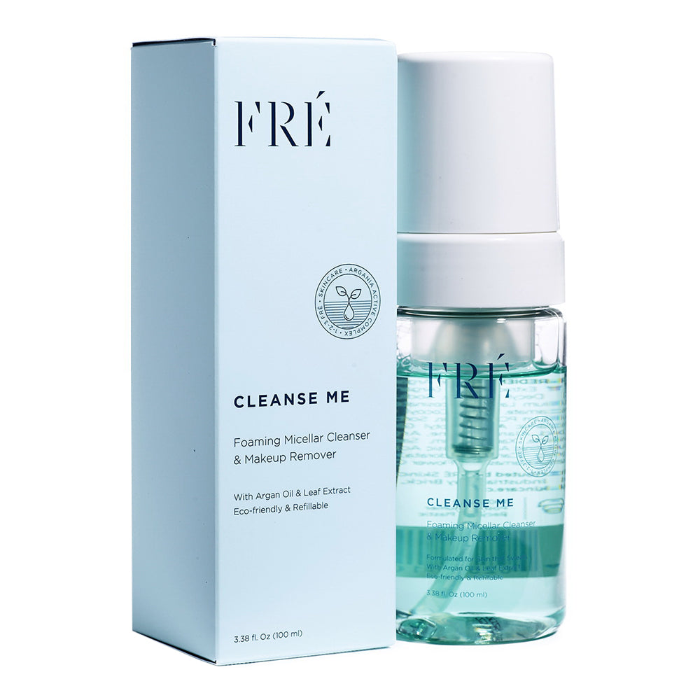 FRE Cleanse Me Foaming Micellar Cleanser and Makeup Remover Utilizes Nourishing Argan Oil for Potent Hydration 3.38Oz (100ml)