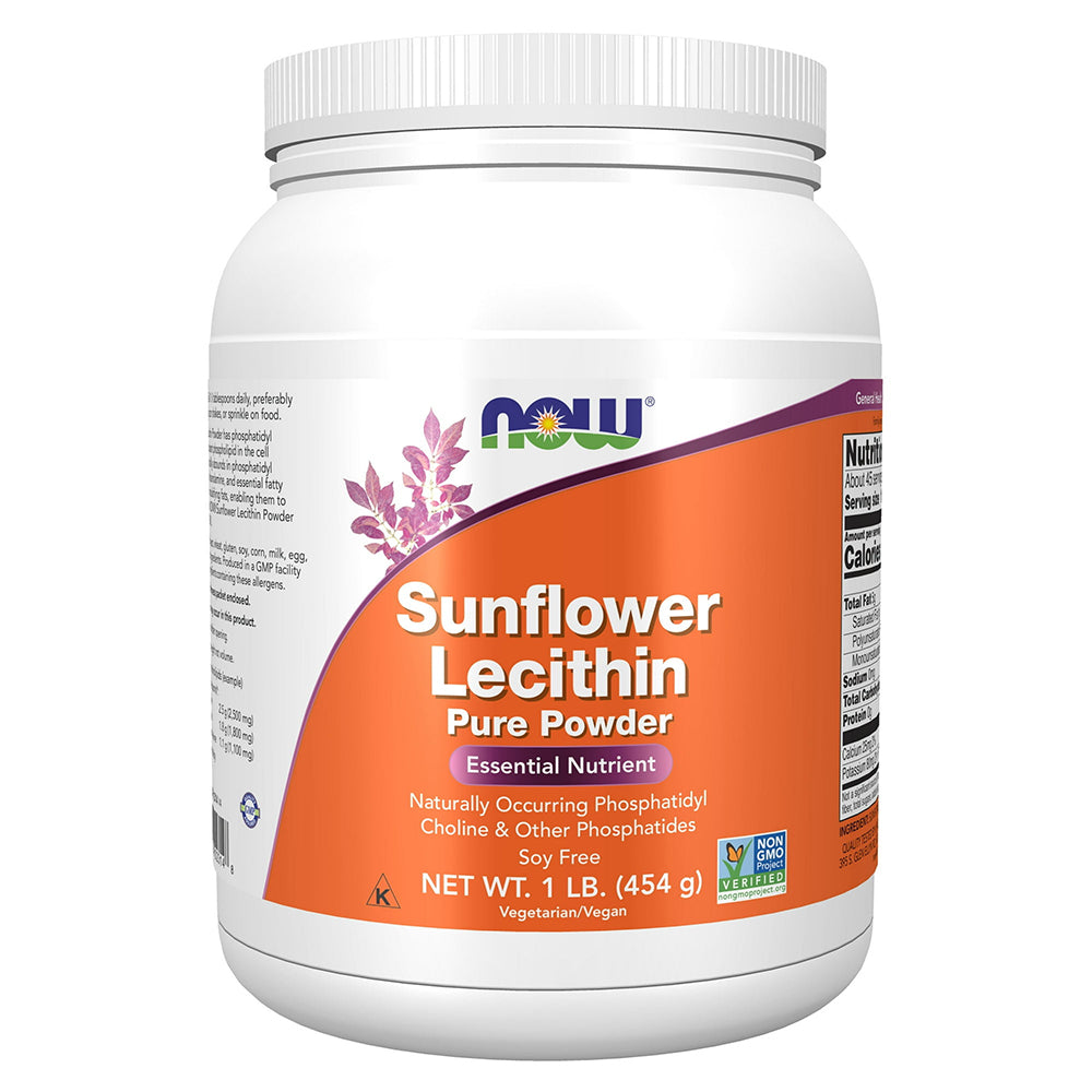 Now Foods Sunflower Lecithin Pure Powder for Heart Brain and Liver Health Support 16Oz (454g)