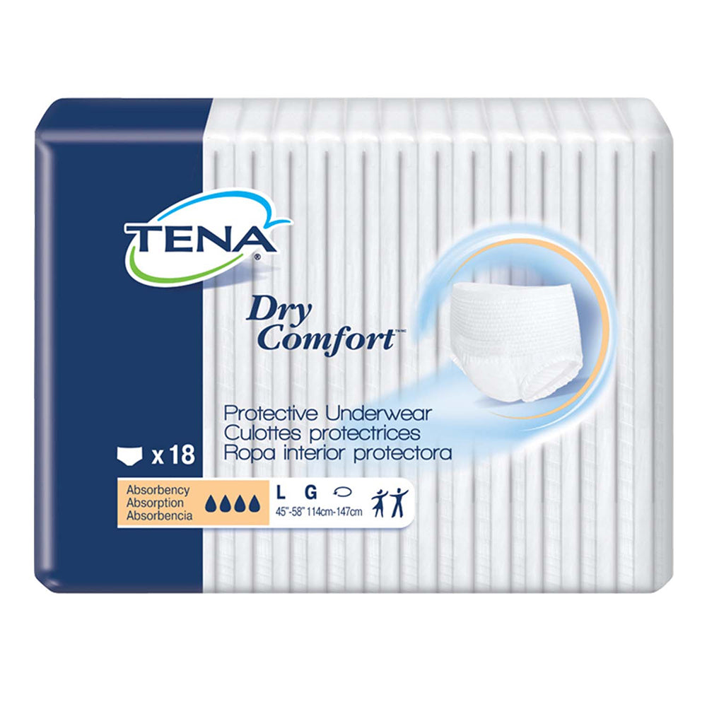 Tena Dry Comfort Adult Protective Disposable Waterproof Underwear Large 18Ea
