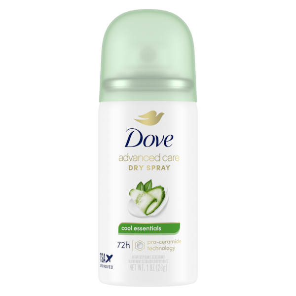 Dove Advanced Care Cool Essentials Antiperspirant Deodorant Non Irritant Dry Spray Sweat and Odor Protection 1Oz (28g)