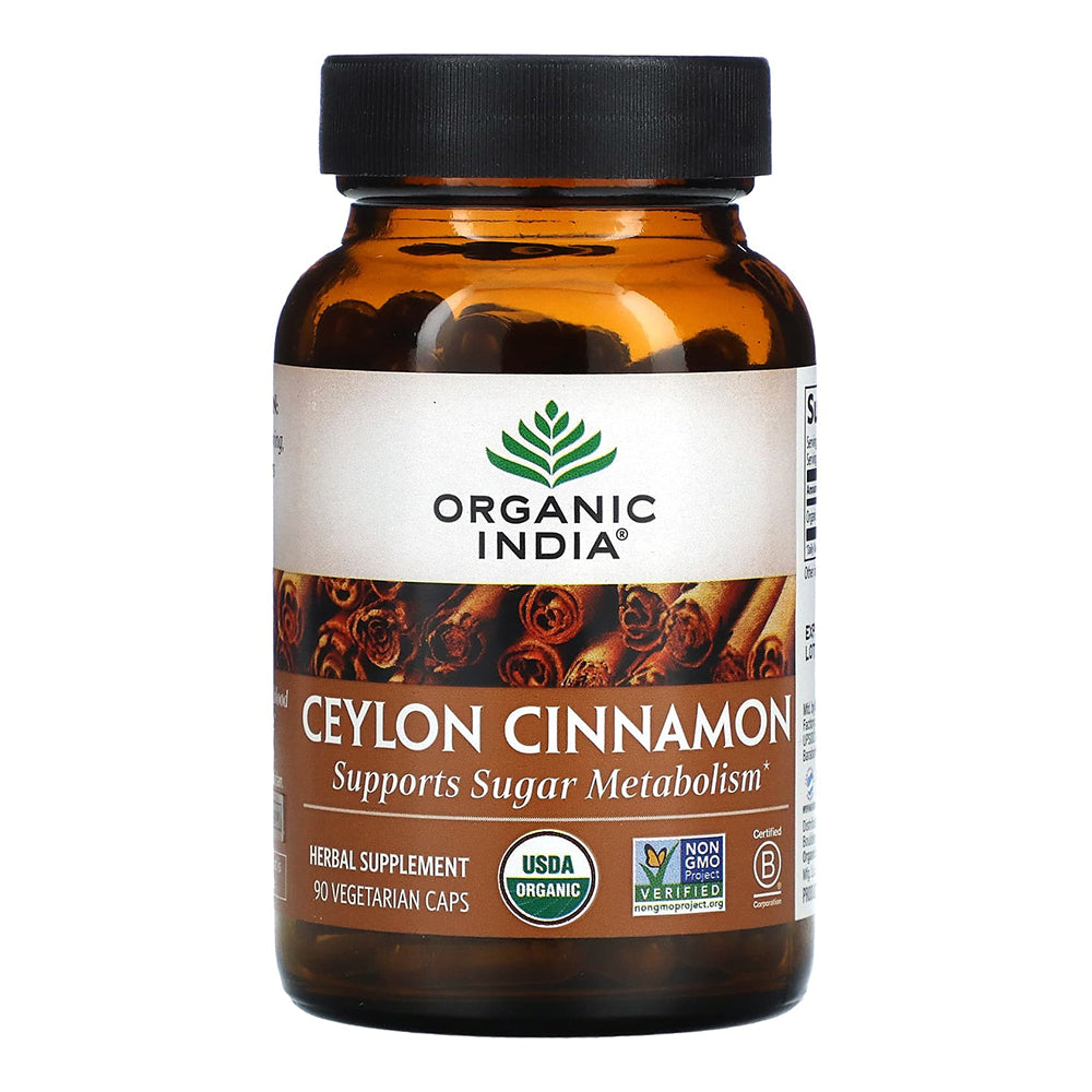 Organic India Ceylon Cinnamon Vegetarian Capsules, 90 Ea