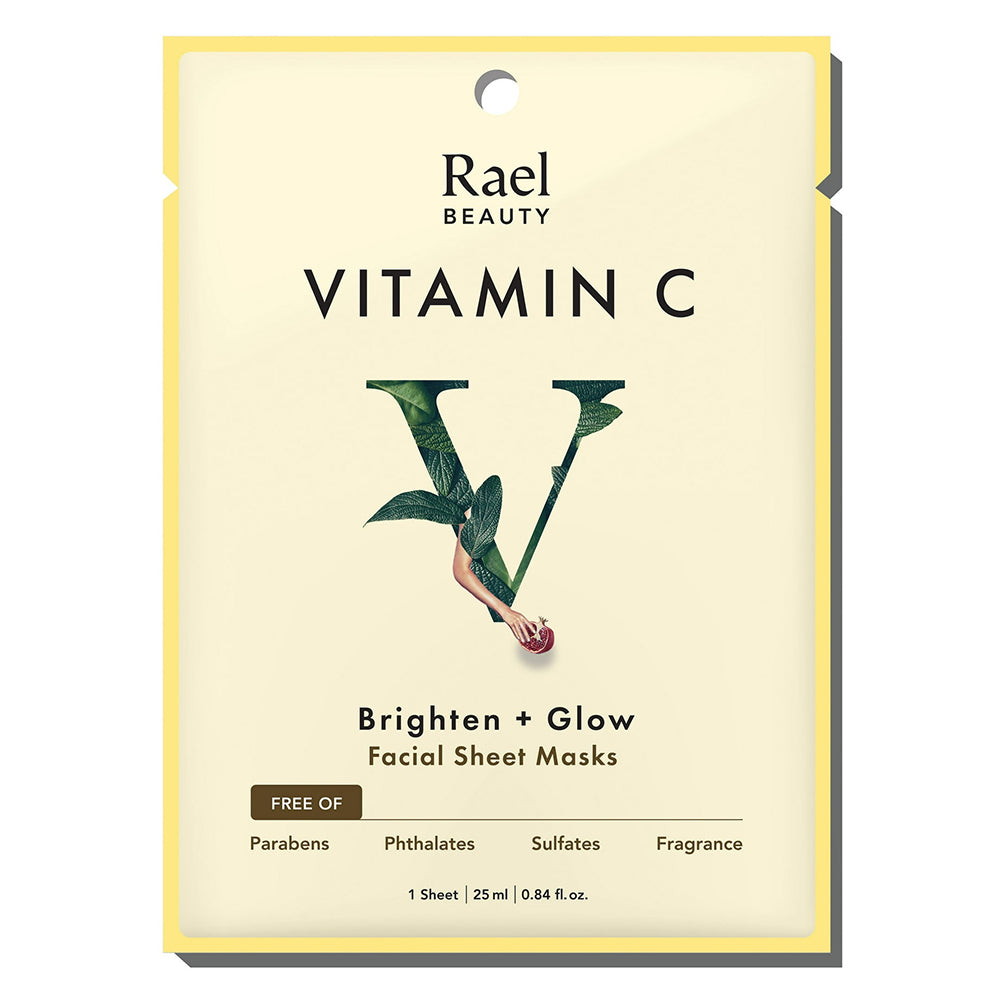 Rael Beauty Vitamin C Brighten Plus Glow Facial Sheet Mask 0.84Oz (25ml) 1Ea