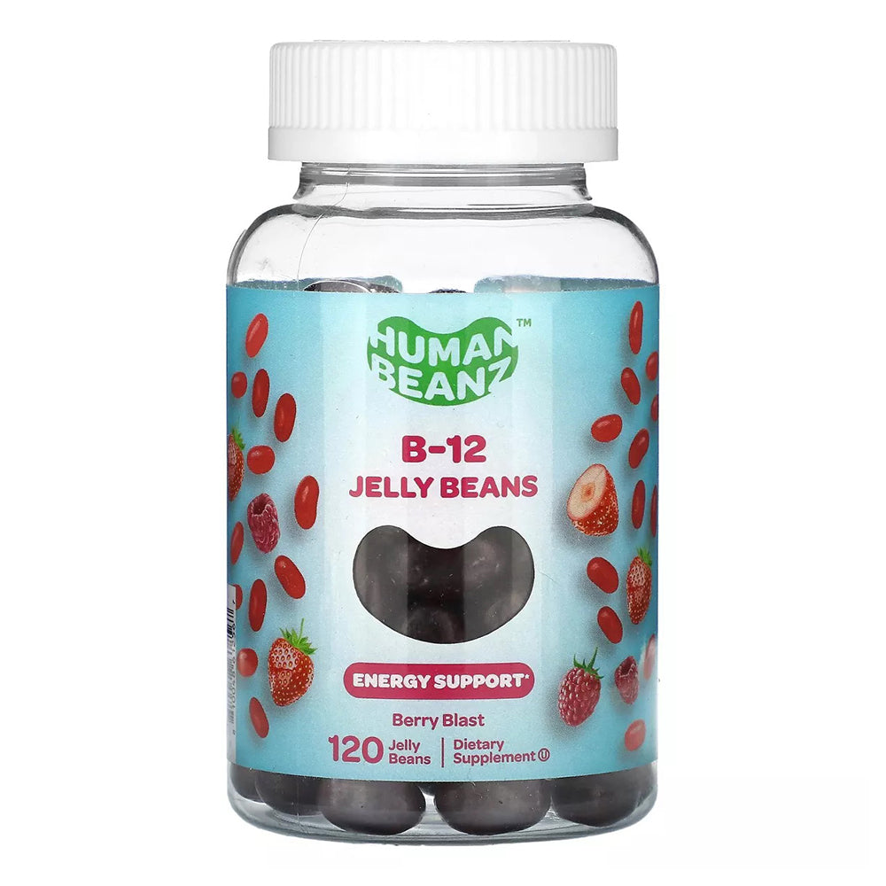 Human Beanz B12 Jelly Beans Berry Blast Essential Vitamin Support 120Ea