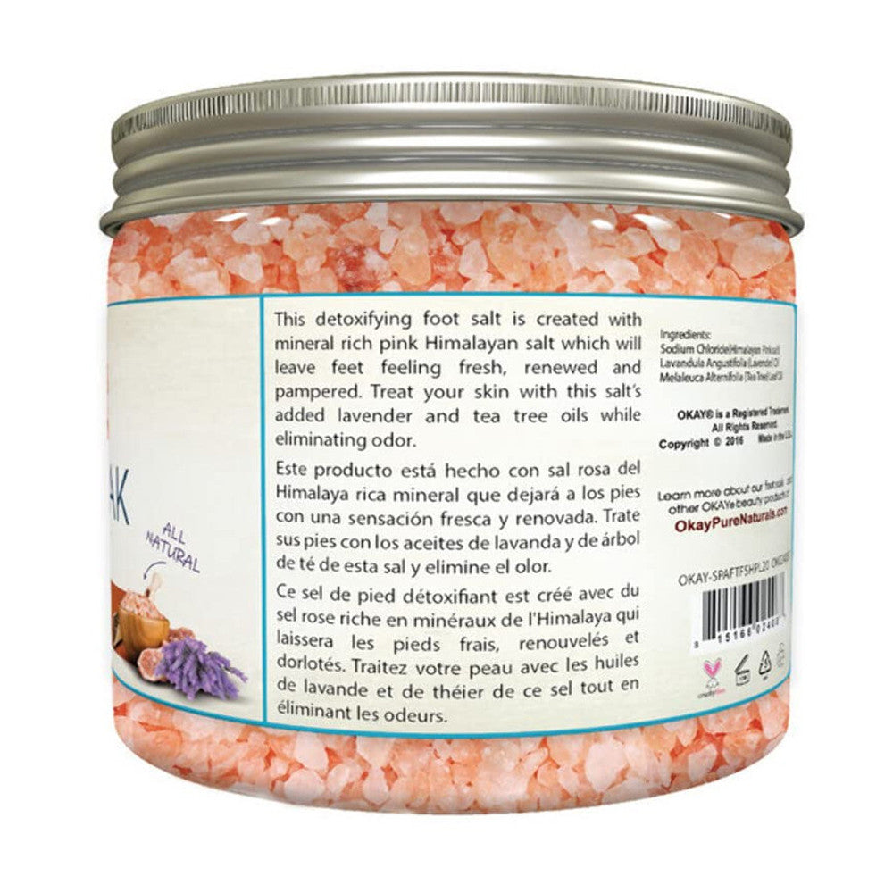 Okay Himalayan Pink Salt Detoxifying Foot Soak With Tea Tree Oil And Lavender, 20 Oz