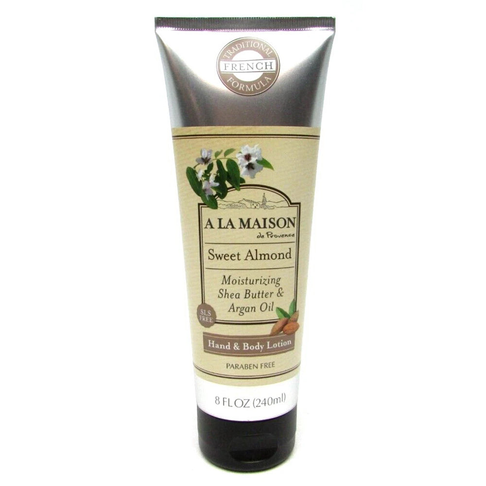 A La Maison Sweet Almond Hand and Body Lotion Moisturizing Shea Butter and Argan Oil Paraben Free 8Oz (240ml)