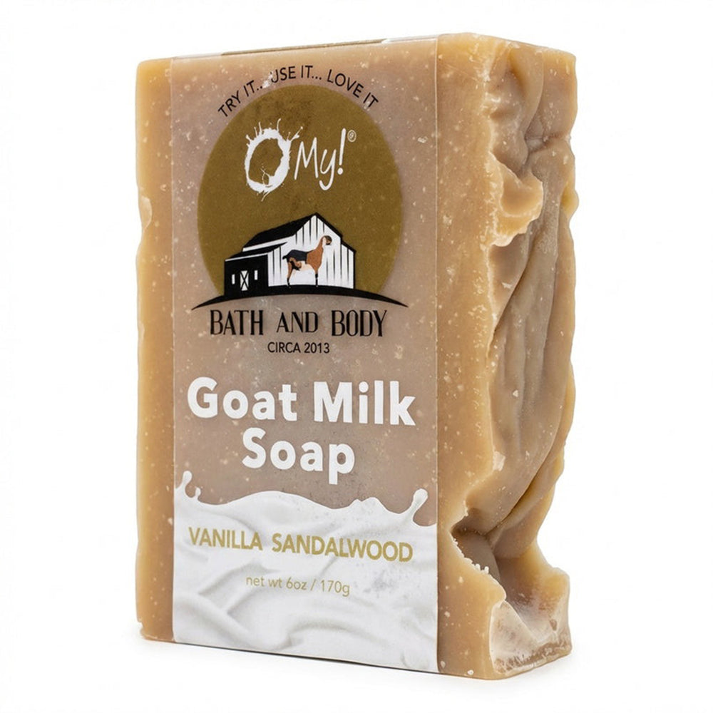 O My Bath and Body Goat Milk Soap Bar Vanilla Sandalwood Made with Farm Fresh Goat Milk Parabens Free 6Oz (170g)
