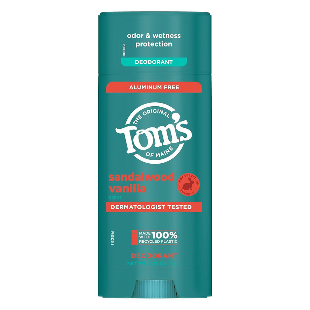 Toms of Maine Sandalwood and Vanilla Deodorant Stick Natural Odor Protection 3.25Oz (92g)