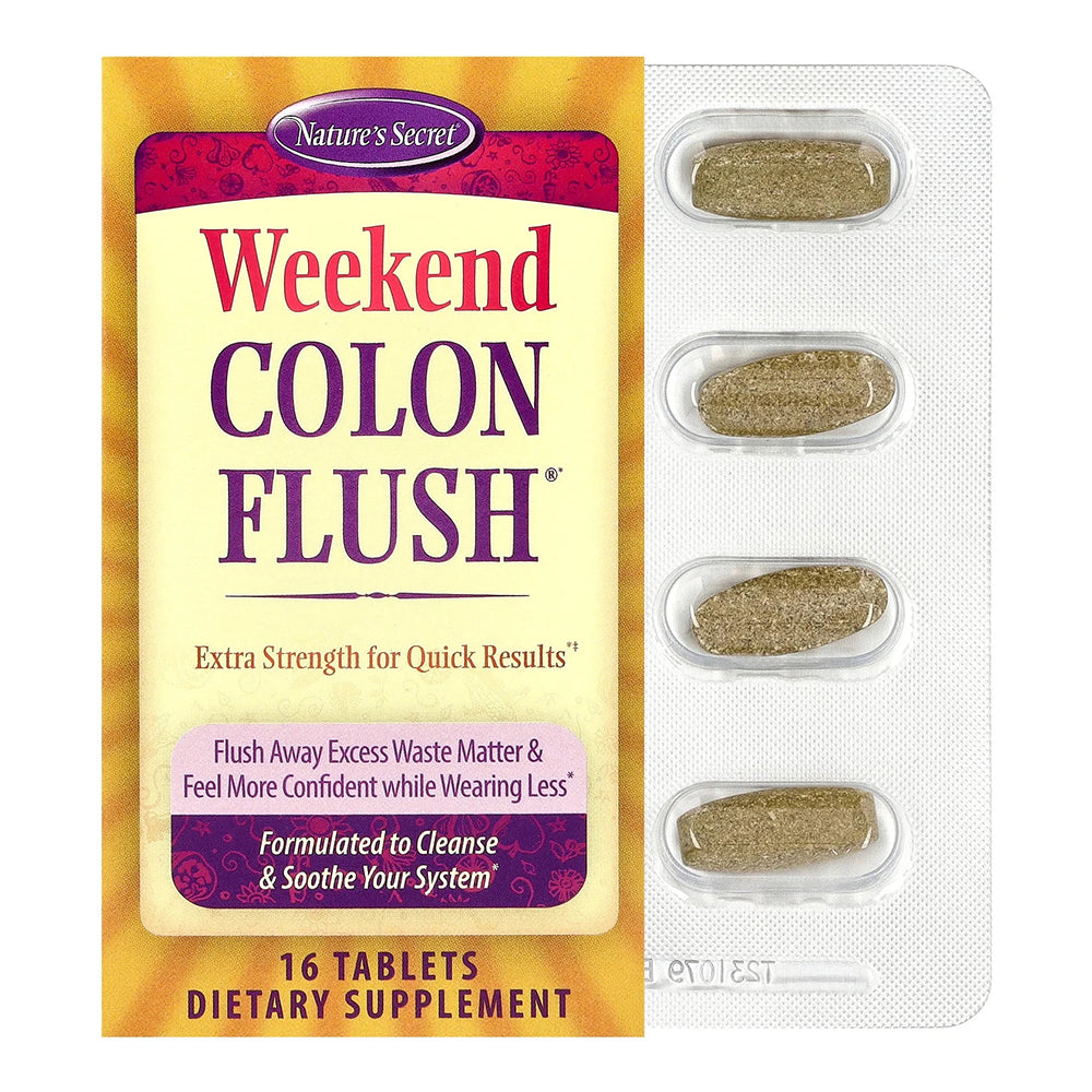 Natures Secret Weekend Colon Flush Formulated to Cleanse and Soothe Your System Tablets 16Ea