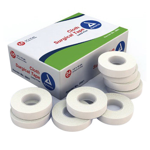 Dynarex Cloth Surgical Tape - 1/2 Inches X 10 Yds, Pack of 24