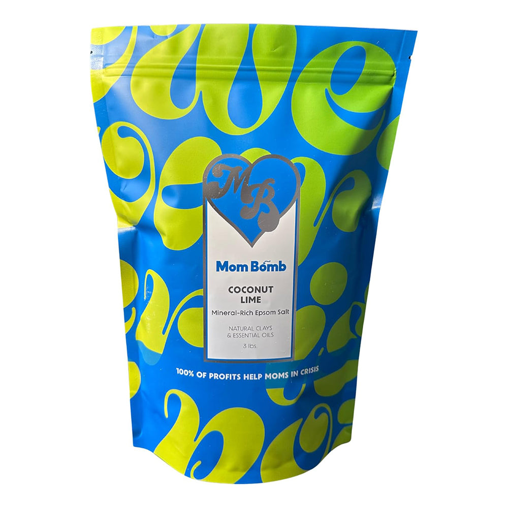 Mom Bomb Coconut Lime Mineral Rich Epsom Salt Bath Soak for Stress Relief 3Lb (1360g)