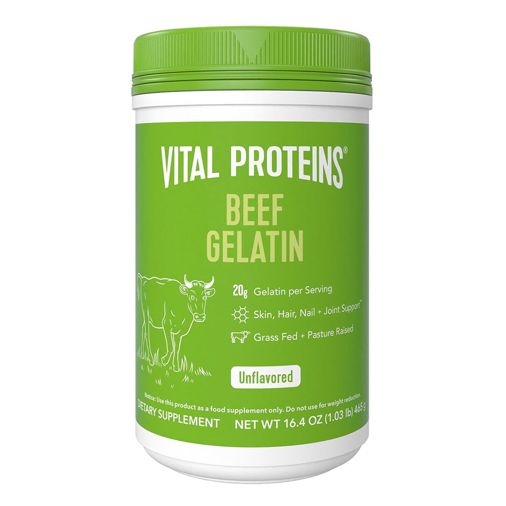 Vital Proteins Beef Gelatin Powder for Hair Skin Nail and Joint Support Unflavored 16.4Oz (465g)
